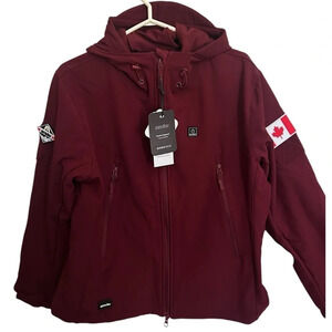 Dewbu women’s M NWT heated insulation  jacket burgundy